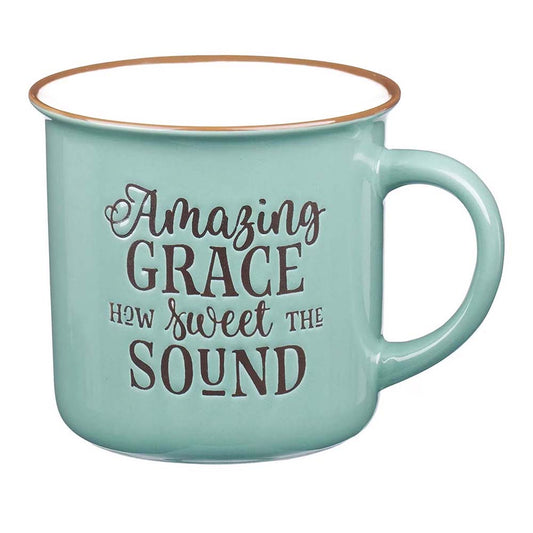 Amazing Grace Green Camp-style Ceramic Mug