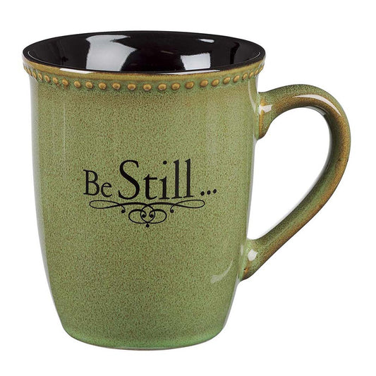 Be Still Sage Green Stoneware Coffee Mug