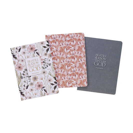 Be Still Teal Meadow Large Notebook Set