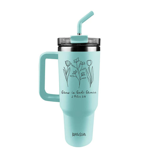 Grow In Grace Stainless Steel Mug With Straw