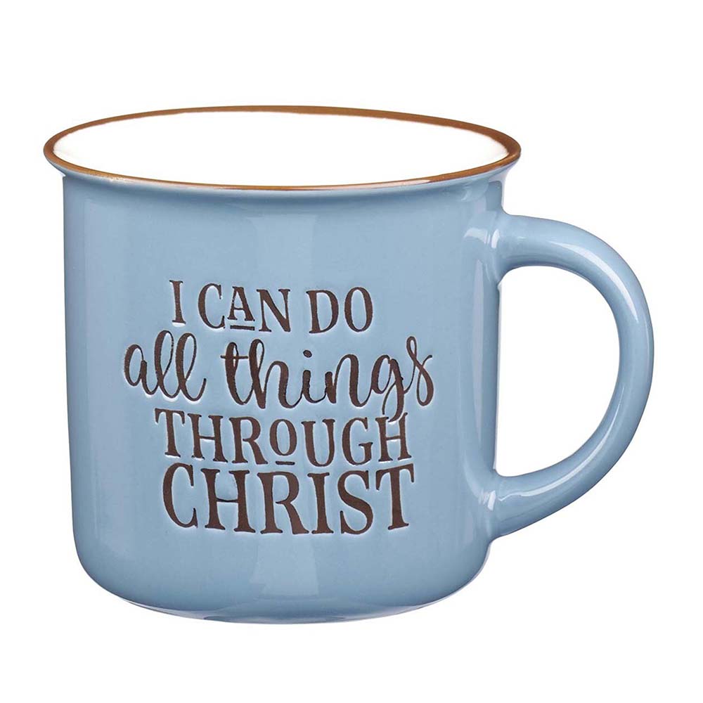 I Can Do All Thing Through Christ Blue Camp-style Coffee Mug