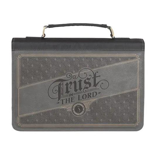 Trust in the Lord Charcoal Faux Leather Bible Cover